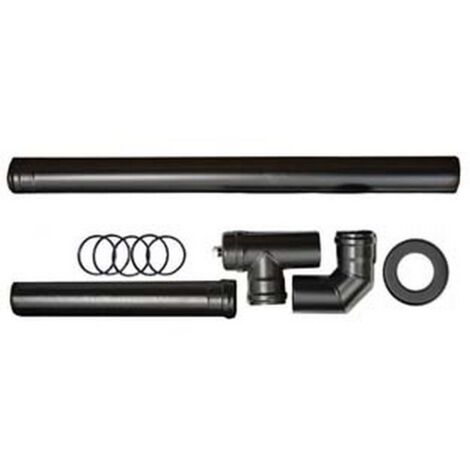 1PZ KIT INSTALLAZIONE BASE PER STUFE A PELLET NERO OPACO PESANTE MM.1,2 -  cm.8