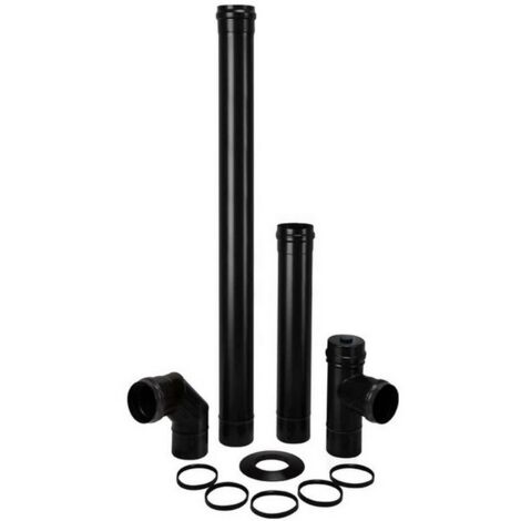 1PZ KIT PER STUFA A PELLET LIGHT  PZ. 6 Col. Nero opaco Ï cm. 8