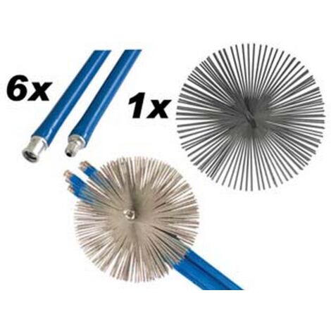 1PZ KIT SPAZZACAMINO - 6 aste da cm.140 + 1 scovolo cm.25