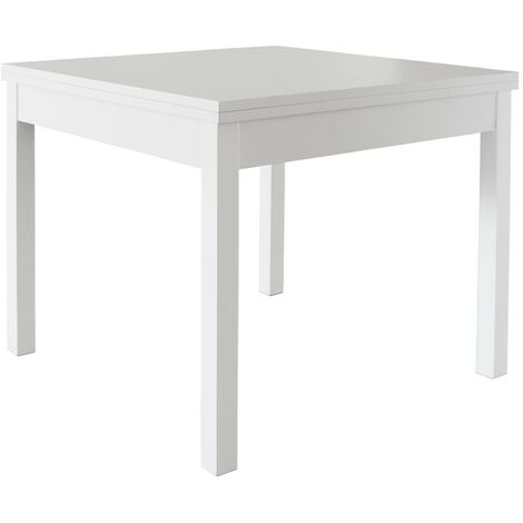 1PZ KIT TAVOLO LIBRO 90X90/180 CM BIANCO FRASSINO