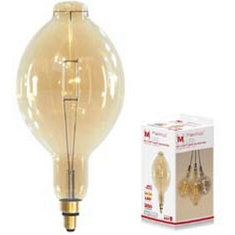 1PZ LAMPADA A BULBO GIGANTE LED VINTAGE E27 - 4w - 2200K calda - 350 lm - 180x380h