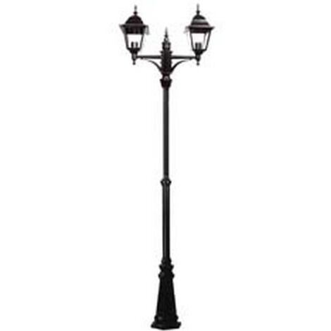 1PZ LAMPIONE 2 LUCI SU PALO MODELLO NEW YORK - 2x100w IP44 cm.230h. colore nero