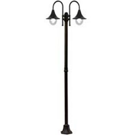 1PZ LAMPIONE 2 LUCI SU PALO MODELLO PARIGI - 2x100w IP44 cm.76x230h. colore nero