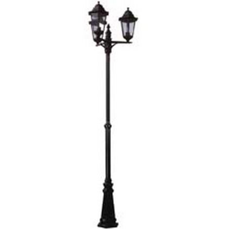 1PZ LAMPIONE 3 LUCI SU PALO MODELLO BERLINO - 3X100w IP44 cm.230h. colore nero