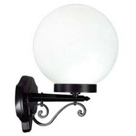 1PZ LANTERNA CON BRACCIO INFERIORE LAVORATO MODELLO SFERA - 100w IP44 mm.290x383h. colore nero