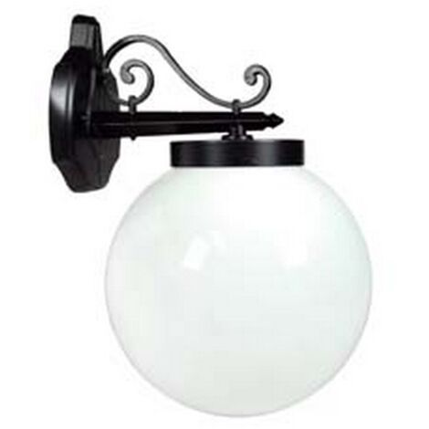 1PZ LANTERNA CON BRACCIO SUPERIORE LAVORATO MODELLO SFERA - 100w IP44 mm.290x383h. colore nero