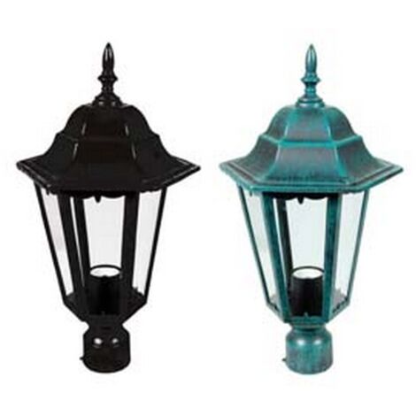 1PZ LANTERNA PALO MM.60 MODELLO BERLINO 60w IP44 mm192x192x356h. verde anticato