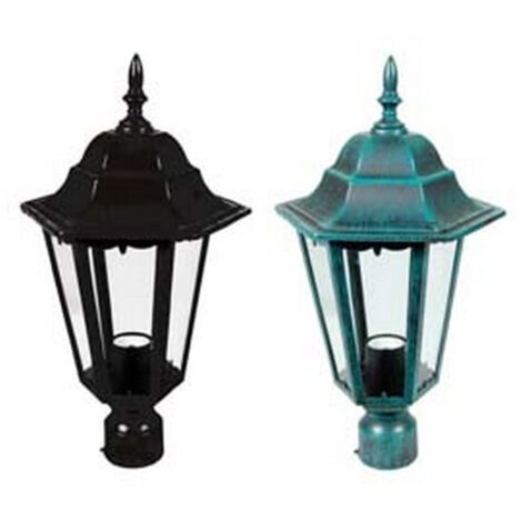 1PZ LANTERNA PER PALO MM.60 MODELLO BERLINO - 60w IP44 mm.192x192x356h. nero