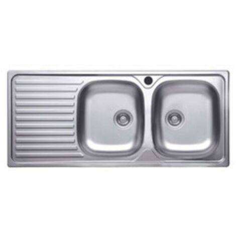 1PZ LAVELLO INOX 2 VASCHE SX + GOCCIOLATOIO DX 120 CM
