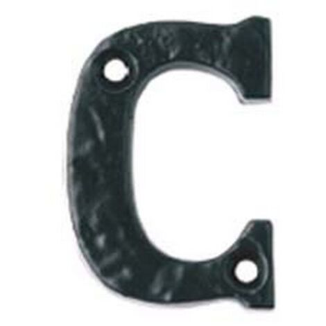 1PZ LETTERA ALFABETO "C" IN FERRO NERO OPACO