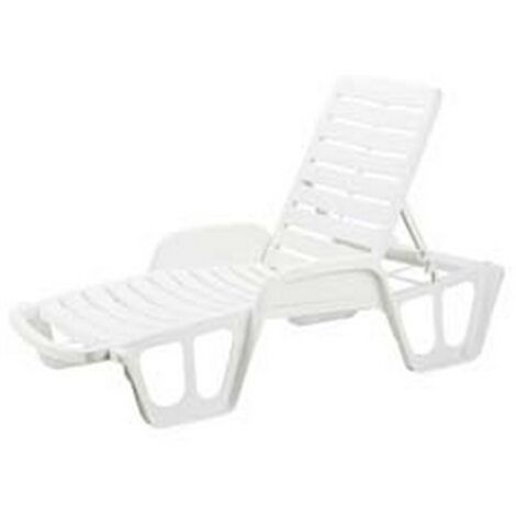 1PZ LETTINO DA GIARDINO "FISSO" BIANCO - cm.71x192x100h. - peso kg.13,3