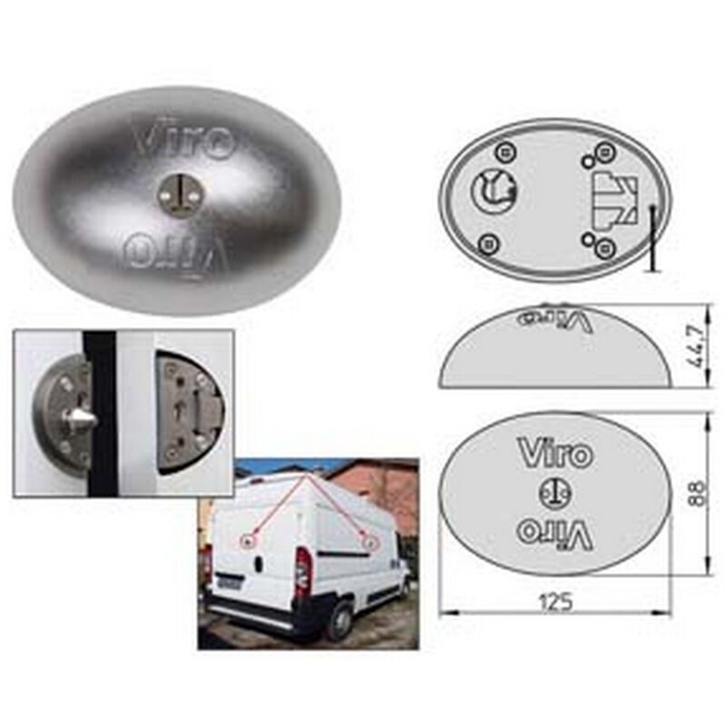 Image of Viro - cf lucchetto van lock per camion e furgoni in acciaio inox 4222 - coppia con cifratura ka (4222.4222)