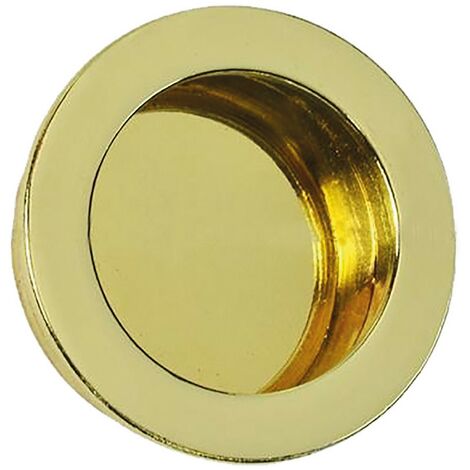 1PZ MANIGLIA TONDA PER PORTE SCORREVOLI ø40 mm - oro lucido