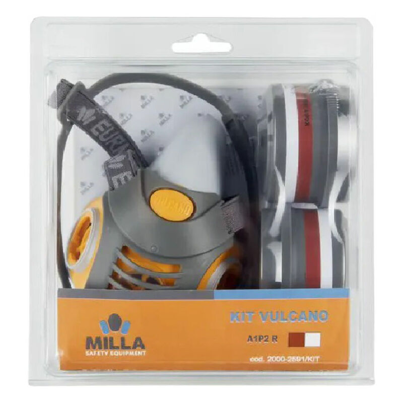 Image of Milla - 1PZ maschera respiratoria bifiltro 'vulcano' in kit con coppia filtri A2P3