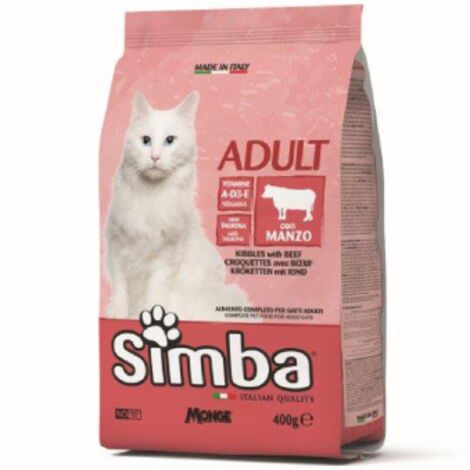 1PZ MONGE SIMBA GATTO GR.400 CROCCANTINI MANZO