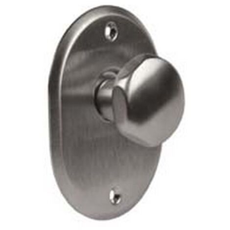1PZ MOSTRINA OVALE CON POMOLO IN OTTONE CROMO SATINATO - mm.70x90h. sp. mm.4 - pomolo mm.35