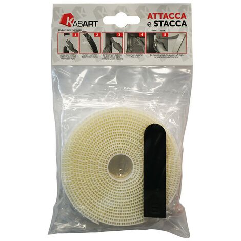 1PZ NASTRO ATTACCA STACCA ZANZARIERE MM 10 X 6,6 MT COLORE BIANCO CODICE