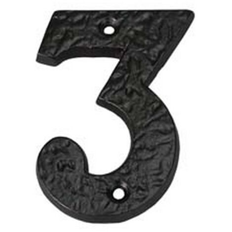 1PZ NUMERO CIVICO "3" IN FERRO NERO OPACO