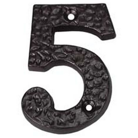 1PZ NUMERO CIVICO "5" IN FERRO NERO OPACO