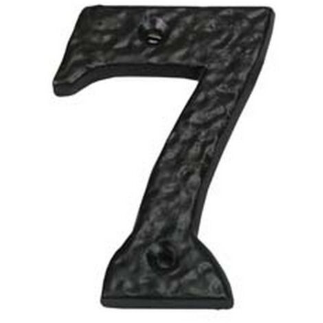 1PZ NUMERO CIVICO "7" IN FERRO NERO OPACO