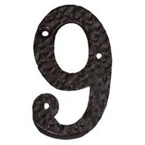1PZ NUMERO CIVICO "9" IN FERRO NERO OPACO