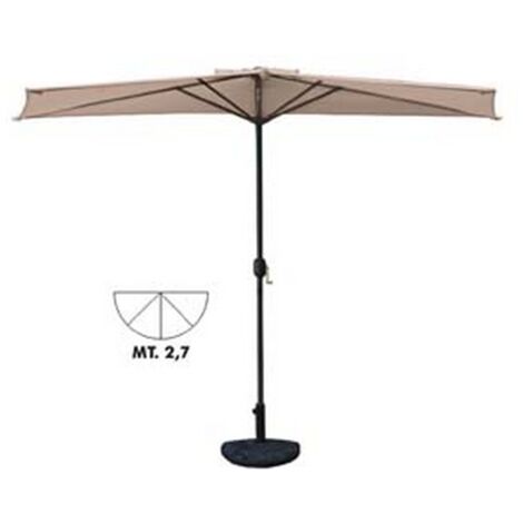 1PZ OMBRELLONE ALLUMINIO A PARETE 1/2 TONDO - cm.270 col. bianco