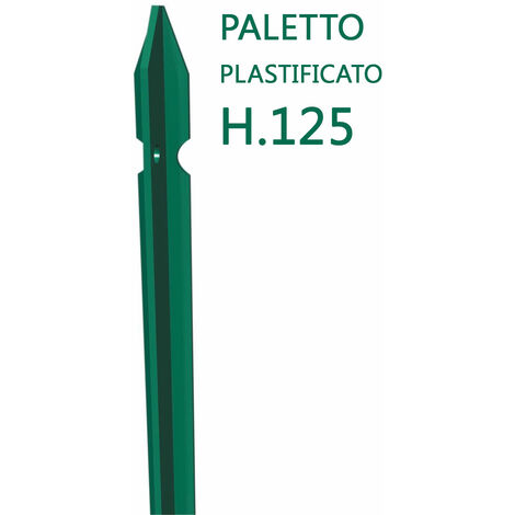 1PZ PALETTO A "T" SEZIONE MM 30X30X3 ALTEZZA 125 CM PLASTIFICATO VERDE PER RECINZIONI