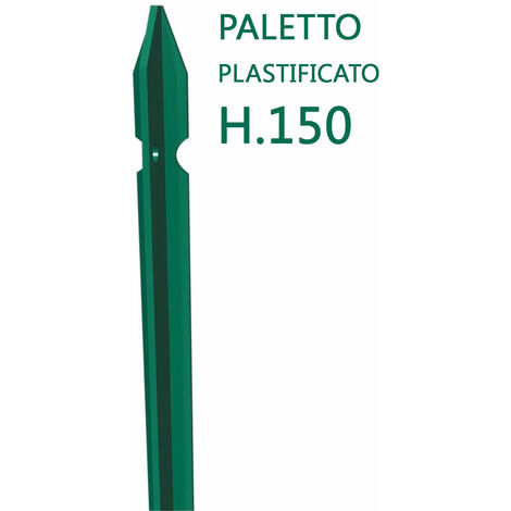 1PZ PALETTO A "T" SEZIONE MM 30X30X3 ALTEZZA 150 CM PLASTIFICATO VERDE PER RECINZIONI