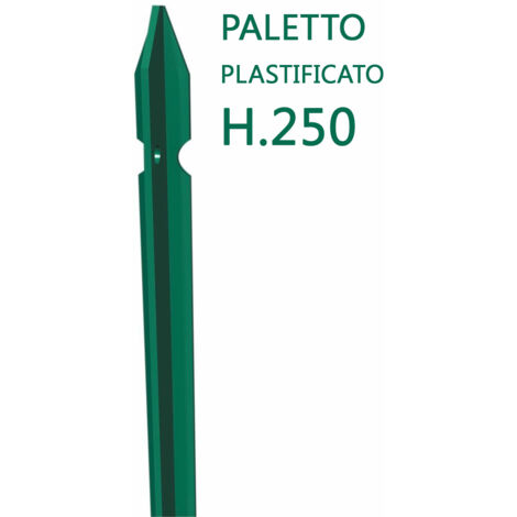 1PZ PALETTO A "T" SEZIONE MM 35X35X3 ALTEZZA 250 CM PLASTIFICATO VERDE PER RECINZIONI