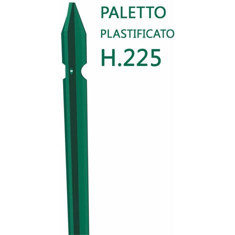 NEXTRADEITALIA 1PZ PALETTO IN FERRO PLASTIFICATO PER RECINZIONE A T 30X30X3 H 225 CM VERDE