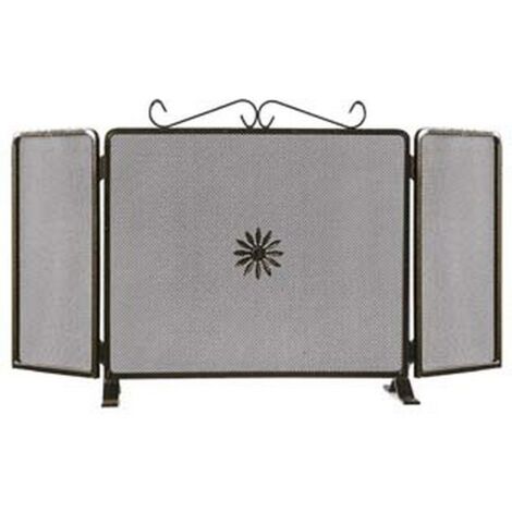 1PZ PARASCINTILLE DUE ANTE DECORO FIORE PER CAMINO - cm.100x50h. (677B)