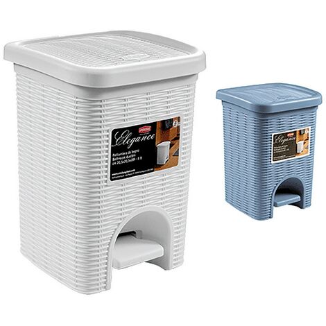 1PZ PATTUMIERA A PEDALE 'ELEGANCE' LT. 6 - COLORE BIANCO