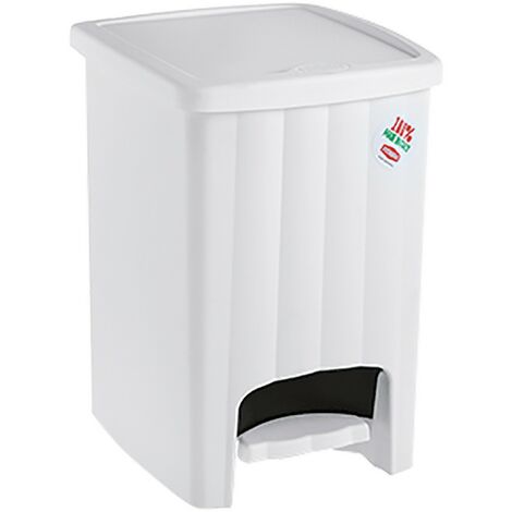 1PZ PATTUMIERA A PEDALE 'MARGHERITA' LT. 20 - COLORE BIANCO