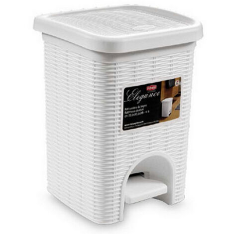 1PZ PATTUMIERA BAGNO ELEGANCE Lt. 6-cm. 20,5x20,5x28 h col. Bianco