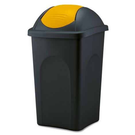 1PZ PATTUMIERA BASCULANTE MULTIPAT Lt. 60 - cm. 39x39x68 h col. Nero/Giallo