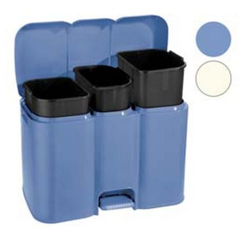 1PZ PATTUMIERA DIFFERENZIATA "PATTY 3" LT.13+8+13 - cm.58,5x32x41,5h. lt.13+8+13 panna
