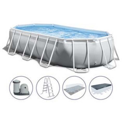 1PZ PISCINA "PRISM FRAME" OVALE CON TEL. PORTANTE CON POMPA CM.503X274X122H. - CAPACIT LT.13365 - PESO KG.112,1 (26796)
