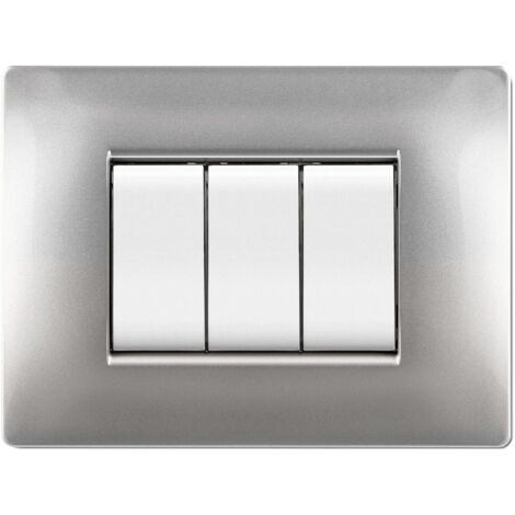 1PZ PLACCA LIFE Q MODELLO LIVING ALLUMINIO 4 POSTI