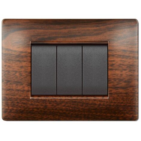 1PZ PLACCA LIFE Q MODELLO LIVING LEGNO SCURO 4 POSTI