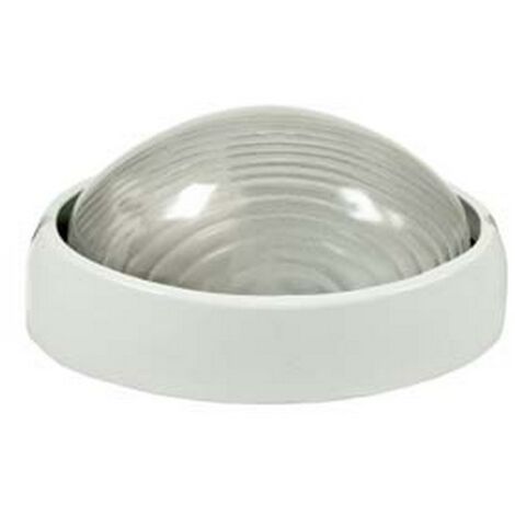 1PZ PLAFONIERA OVALE IN ALLUMINIO PER ESTERNO - 60w IP54  mm.213x148x98h. bianco