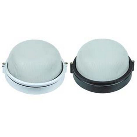 1PZ PLAFONIERA TONDA IN ALLUMINIO PER ESTERNO - 60w IP54 mm.180x115h. nero