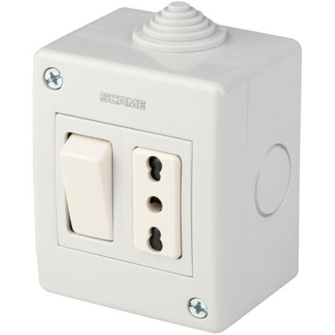 1PZ POLYPOOL PP0171X CASSETTA PER ESTERNO  IP40 CON PULSANTE+PRESA BIPASSO