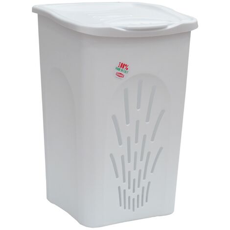 1PZ PORTABIANCHERIA 'TRAFORATO' Lt. 50 cm 37 x  37 x  H 56 bianco