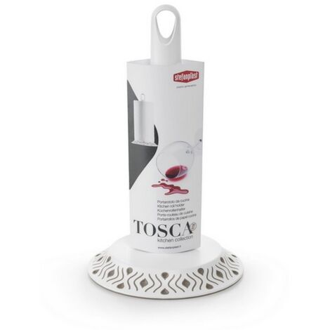 1PZ PORTAROTOLO DA CUCINA TOSCA bianco/tortora chiaro