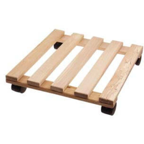 1PZ PORTAVASO CON RUOTE QUADRO IN LEGNO - cm 30x30 - spessore mm 15 - portata k