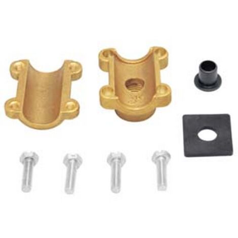1PZ PRESA A STAFFA IN OTTONE PER TUBO - uscita filetto F 1/2" x 1/2"