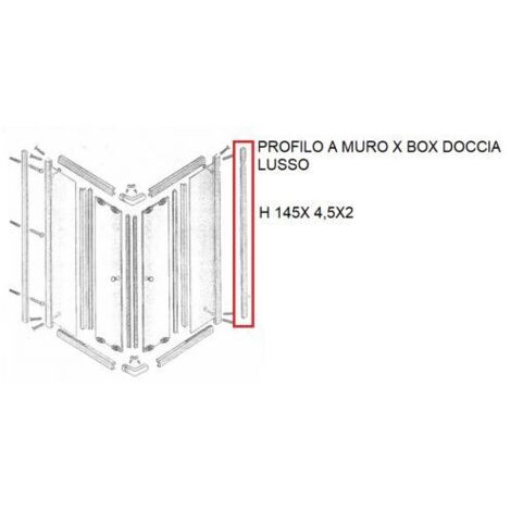 1PZ PROFILO A MURO X BOX DOCCIA CRISTALLO LUSSO