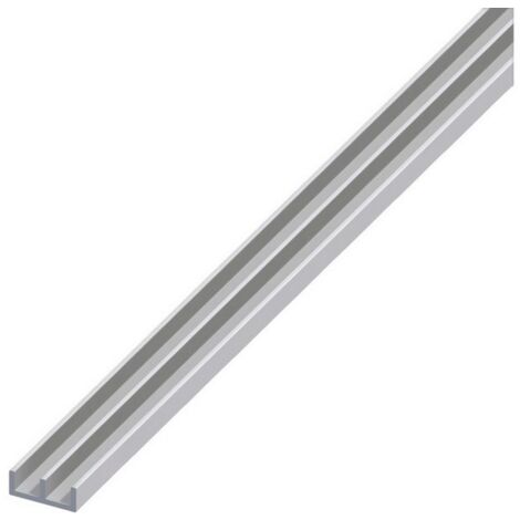 1PZ PROFILO AD UU ALLUMINIO Argento Satinato mm. 10x20x1 mt. 2