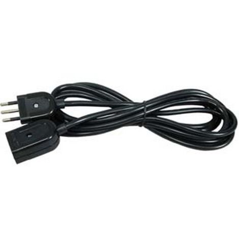 1PZ PROLUNGA ELETTRICA LINEARE 3X0,75 NERA mt.3 spina + presa 10A con cavo da 3 x mmq.0,75