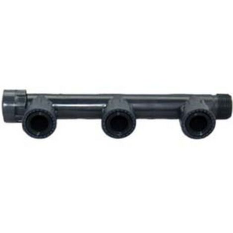1PZ RACCORDI MANIFOLD PVC CON ORING - 3 uscite con ghiera 1"